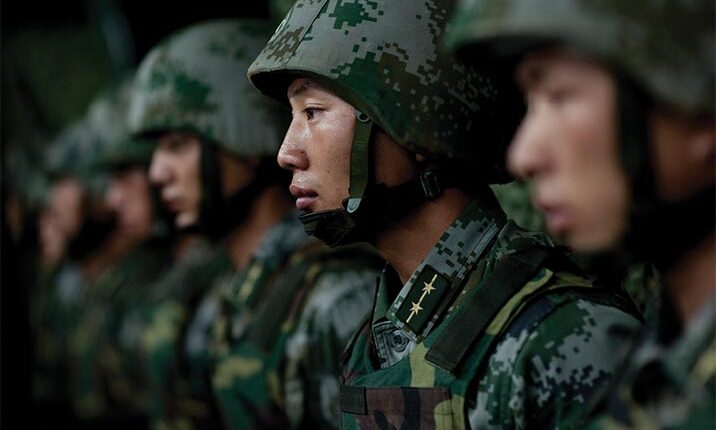 Soldiers of the Chinese People’s Liberation Army 1st Amphibious Mechanized Infantry Division