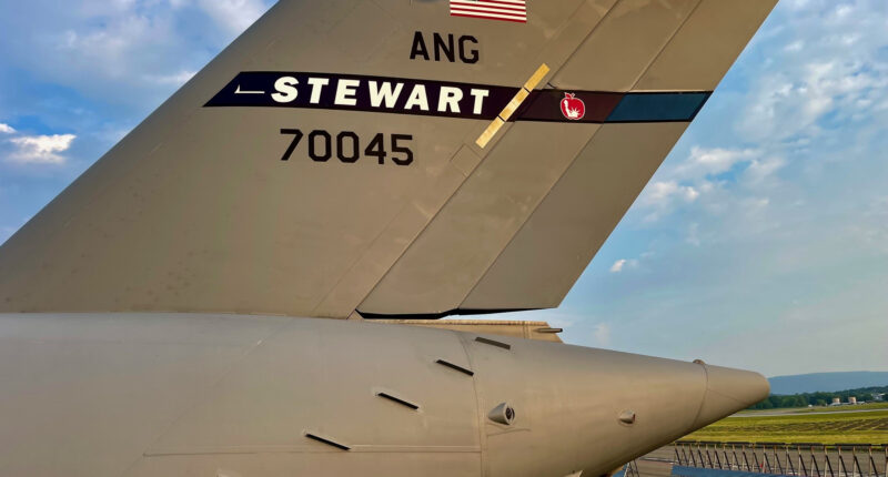 Microvanes installed on a C-17 Globemaster III at Stewart Air National Guard Base